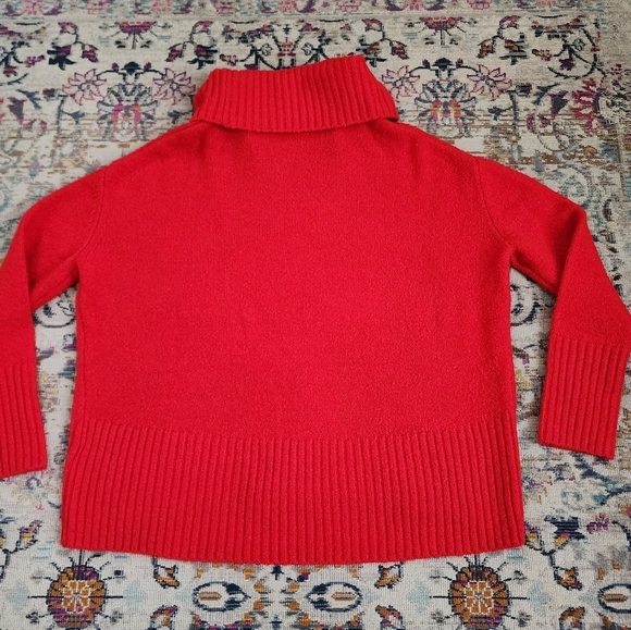 Rachel Zoe Red Knit Turtleneck Sweater Oversized Long Sleeve, sz MD - Picture 3 of 12